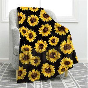 Sunflower Gifts Blanket, Double Sided Print Throw Soft Warm Lightweight 50"x60"